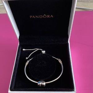 Pandora bracelet it’s a boy with blue gemstone. New with box